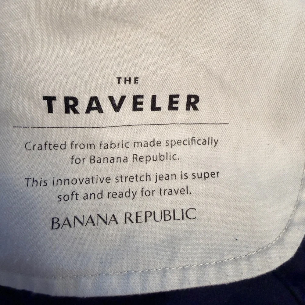 Banana Republic Men’s 32x32 Traveler Jeans Pants Navy Blue Slim‎ Straight Preppy